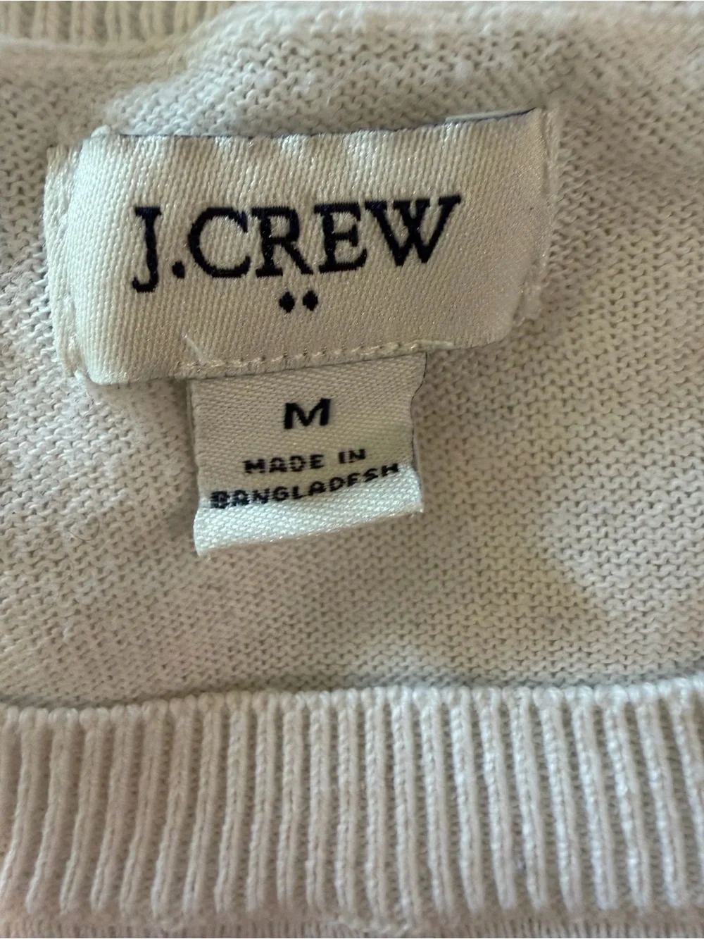 J.Crew Women’s Medium Navy White Striped 100% Cotton Crewneck Sweater